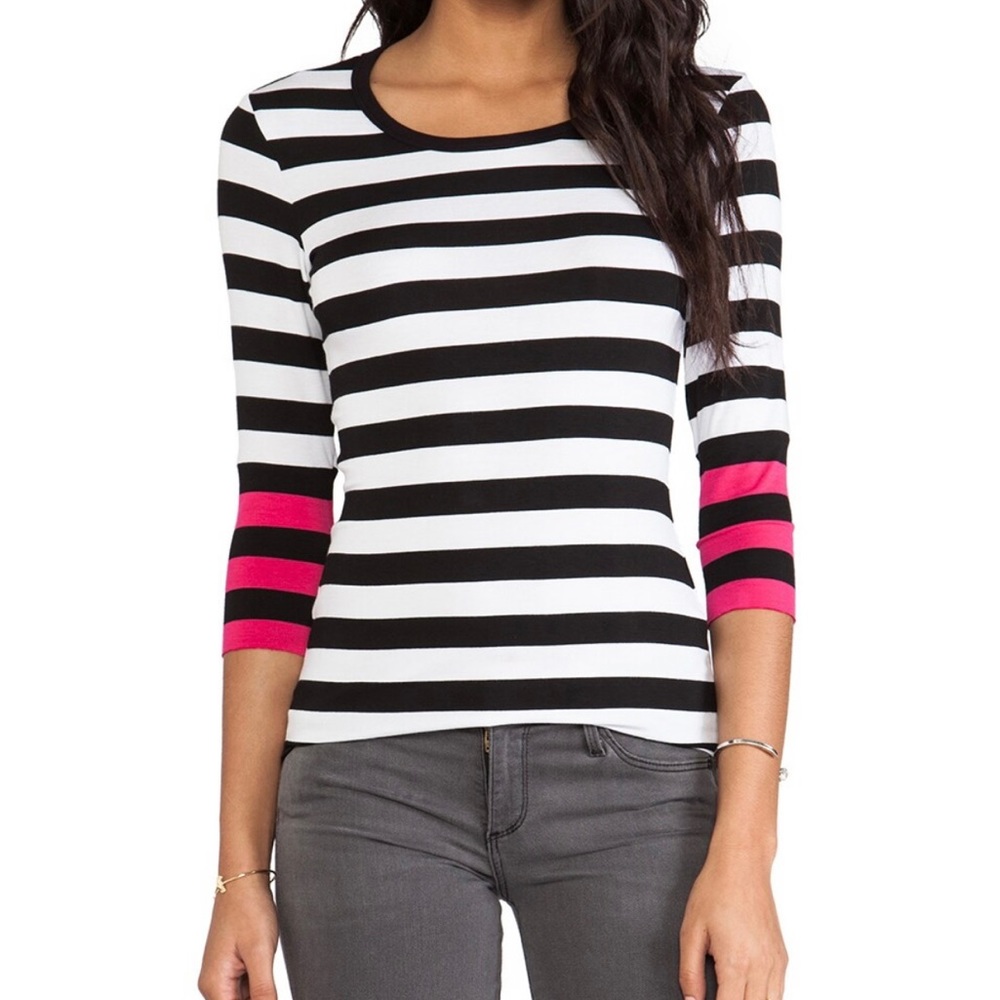 Bailey 44 Anatomically correct black and white striped top, XS